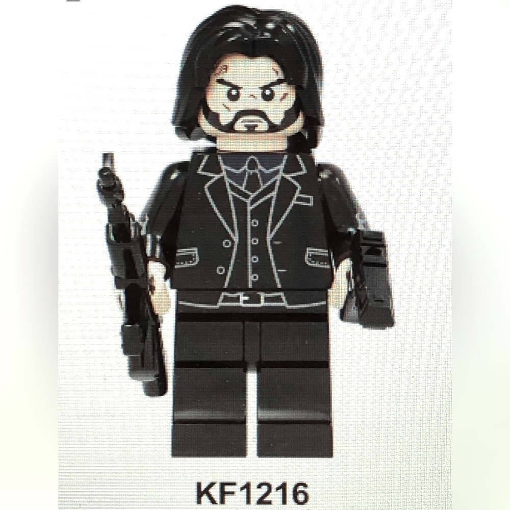 Custom John Wick Lego Block Figure